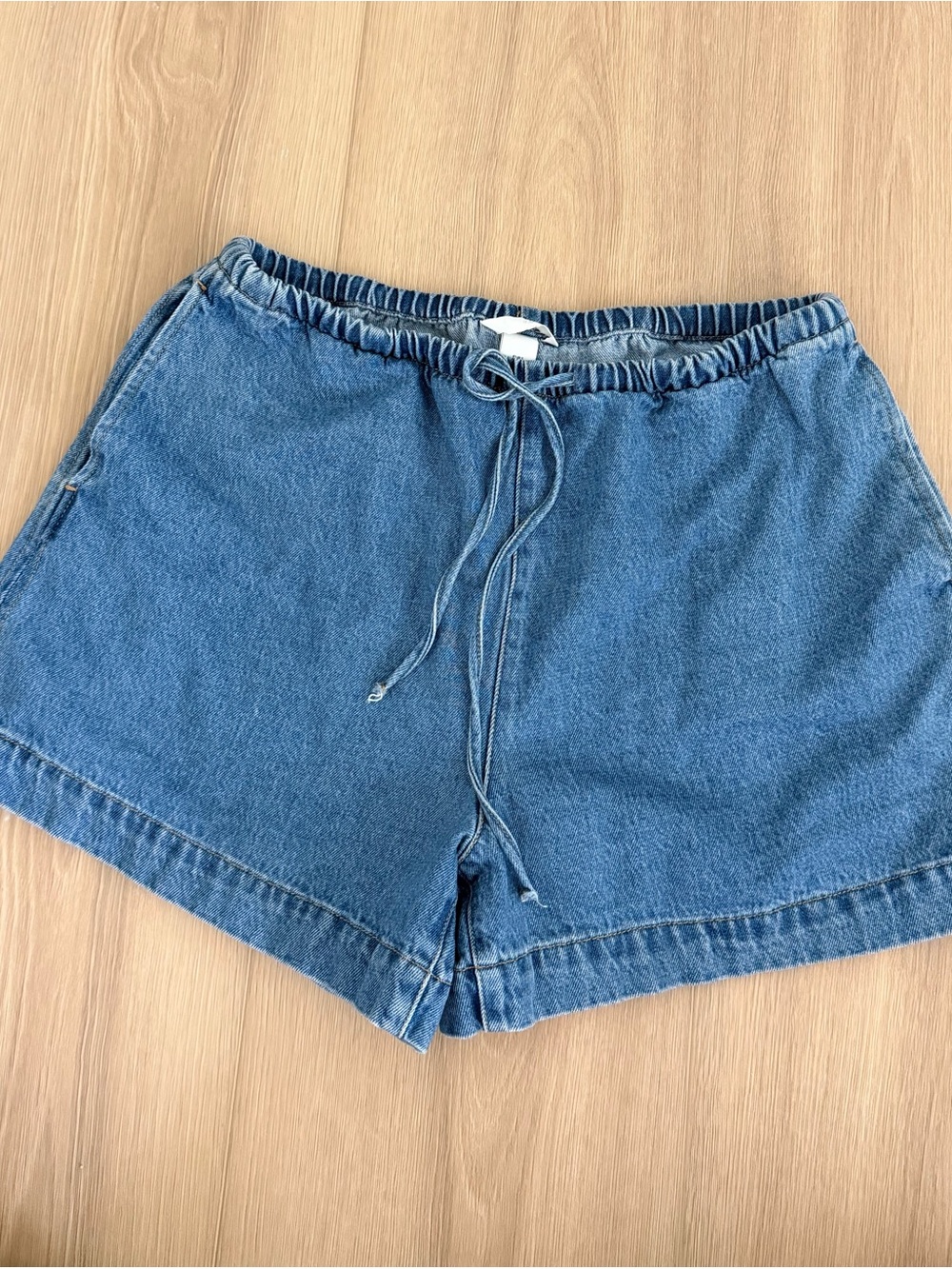 H&M Blue Denim Drawstring Shorts